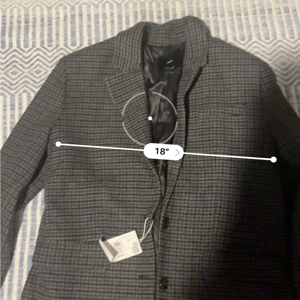 NWT Mango Charcoal Checkered Blazer - Picture 5 of 6